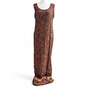 Sleeveless Animal Print Maxi Dress